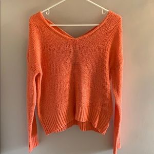 Coral chunky knit sweater